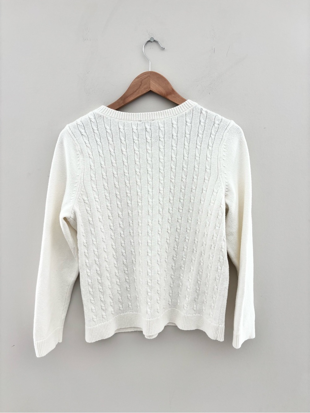 Talbots Petite Cable Knit Sweater | Women's XLP | Ivory | Classic Preppy - Picture 4 of 5